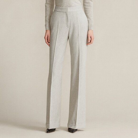 Ralph Lauren Black Label Women's Wool & Cashmere Wide Leg/Flare Pants Gray 10 - Picture 10 of 10